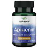 Bottle of Swanson Apigenin 50mg capsules, 90 count