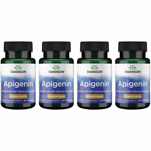 Front view of Swanson Apigenin-Bioflavonoid Supplement bottle with 90 capsules