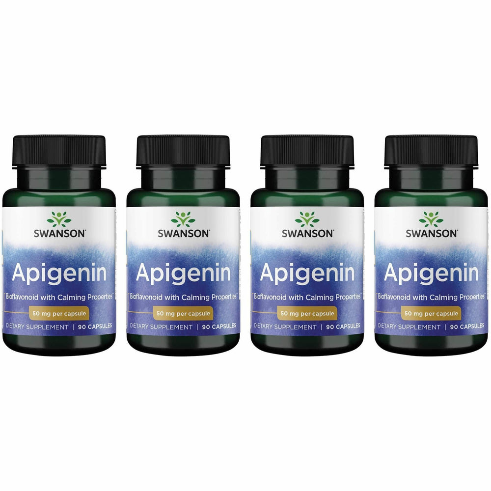 Swanson Apigenin bottle front shows capsules for potential relaxation