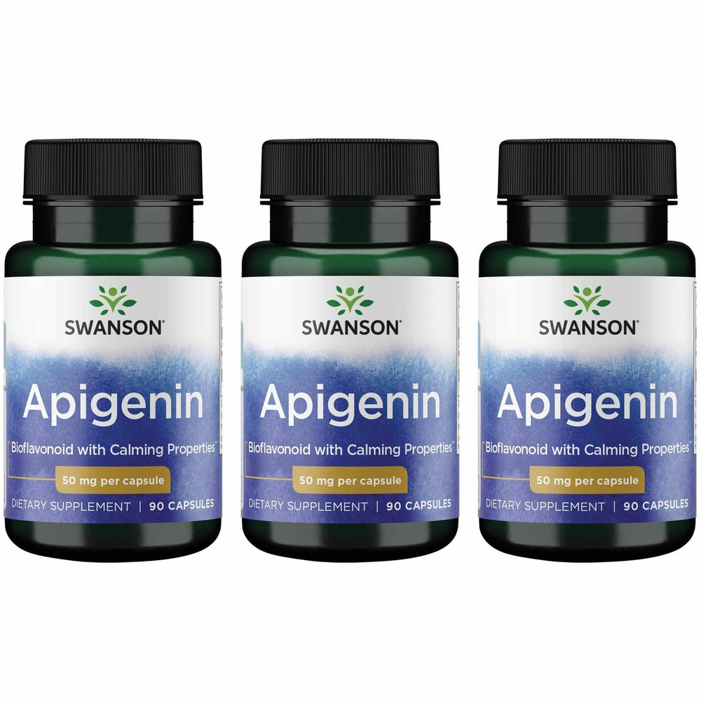 Swanson Apigenin bottle with capsules for relaxation and sleep support