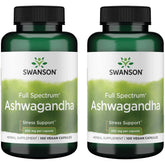 Swanson Ashwagandha 450mg capsules bottle – 2 pack