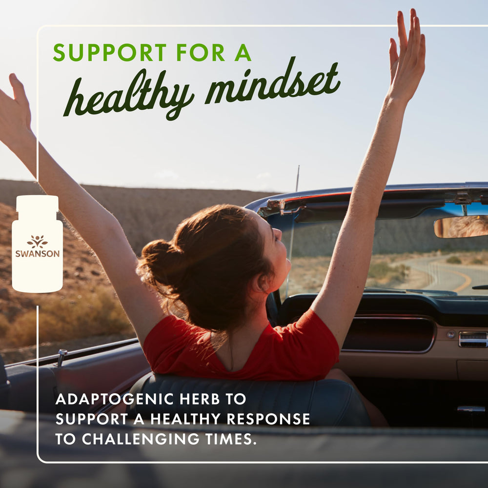 Swanson Ashwagandha KSM-66 capsules close-up highlighting convenient daily wellness option