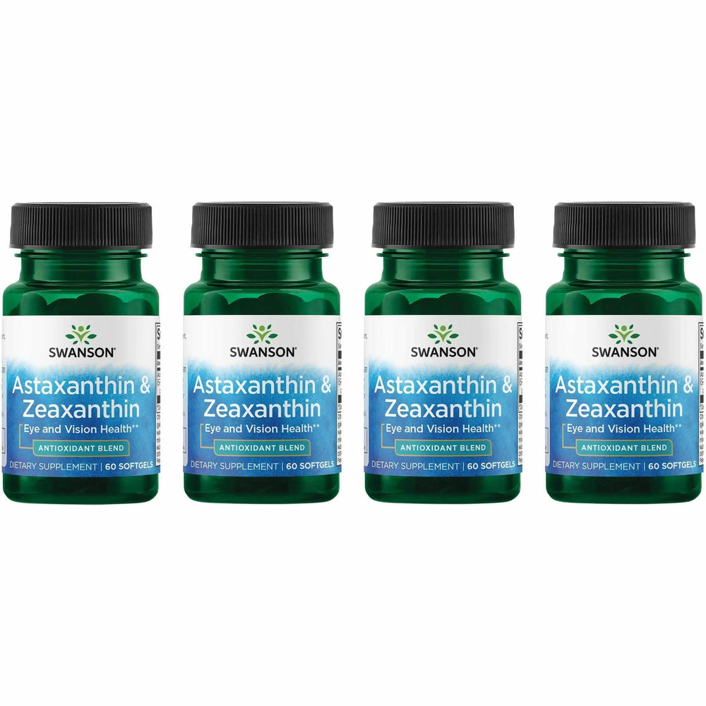 Bottle of Swanson Astaxanthin & Zeaxanthin Eye Health supplement