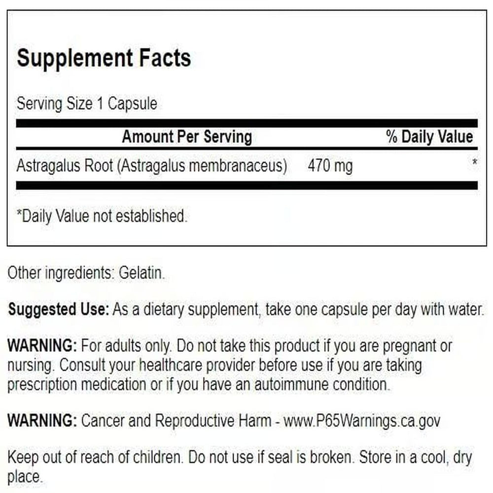 Close-up of Swanson Astragalus Root capsules