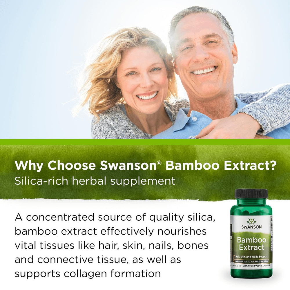 60 veggie capsules container for Swanson Bamboo Extract