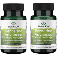 Swanson Berberine Advanced bottle shown for daily wellness support and easy capsule use.