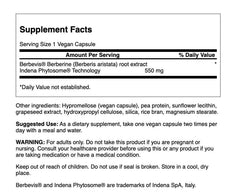 Swanson Berberine Advanced label highlights Berbevis 550 mg and absorption features.