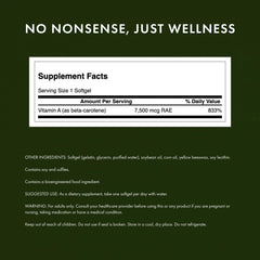 Swanson Beta-Carotene 100 softgels bottle side view