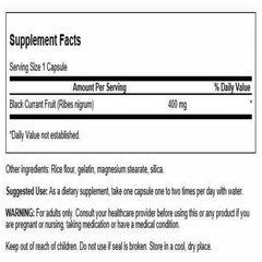 Swanson Black Currant 400 mg bottle back label