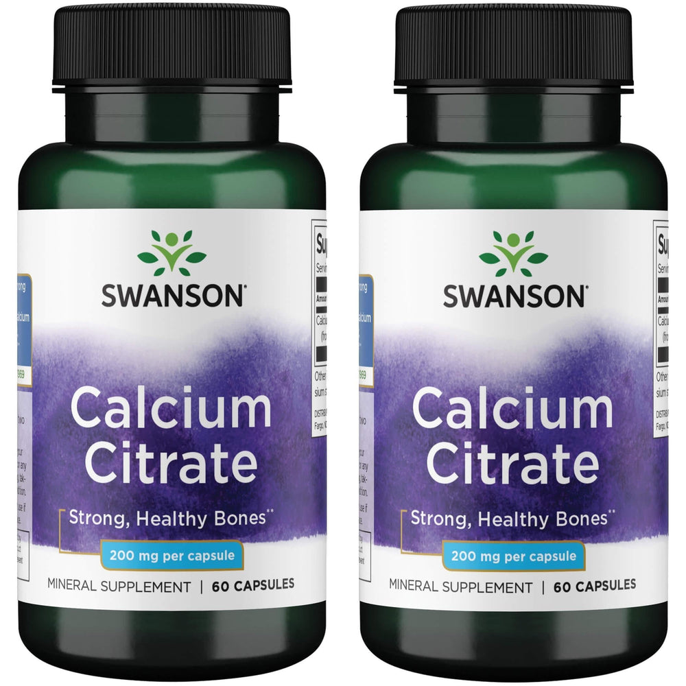 Swanson Calcium Citrate 200 mg 60 Caps bottle – front view