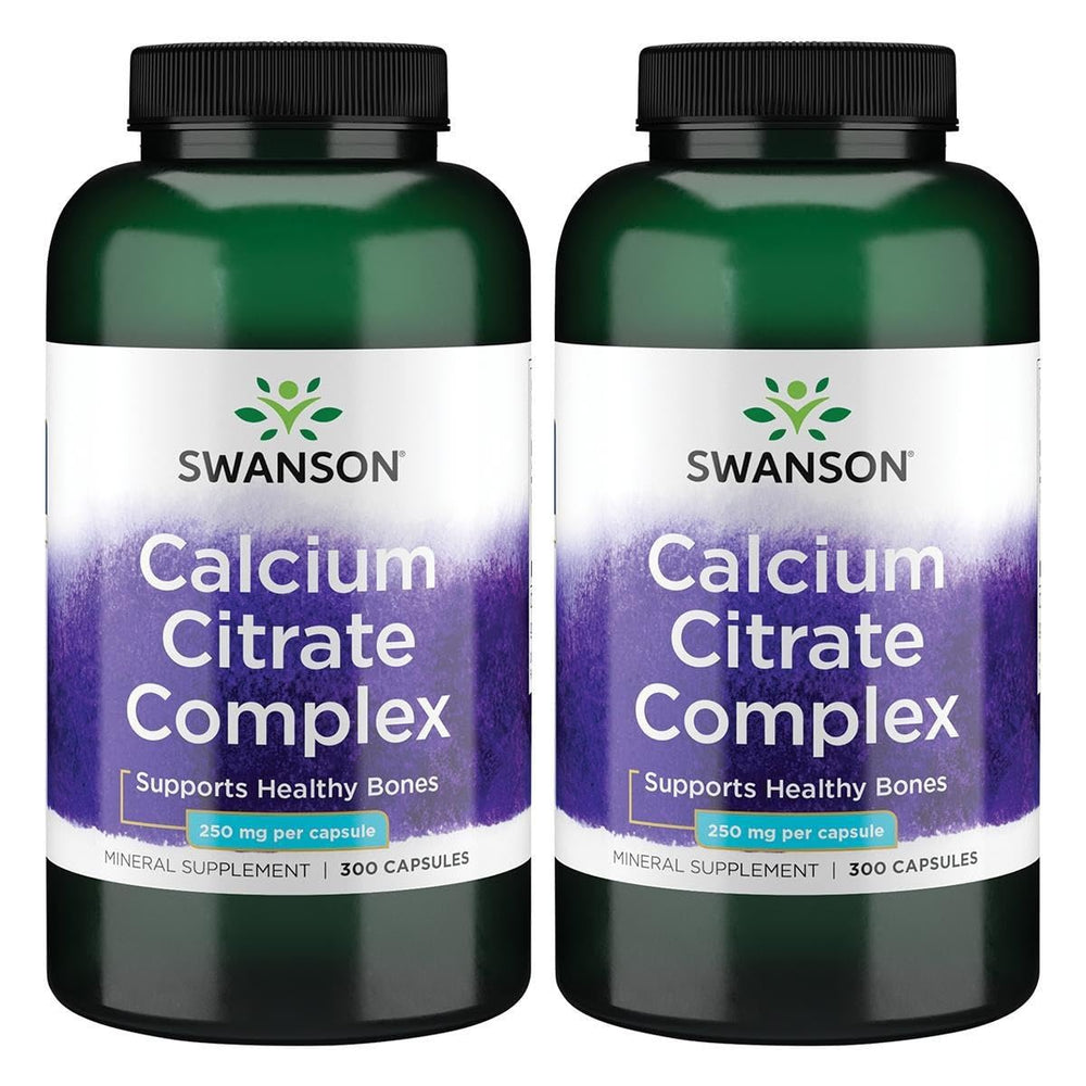 Bottle of Swanson Calcium Citrate Complex 2 Pack with 300 capsules for bone and muscle health.