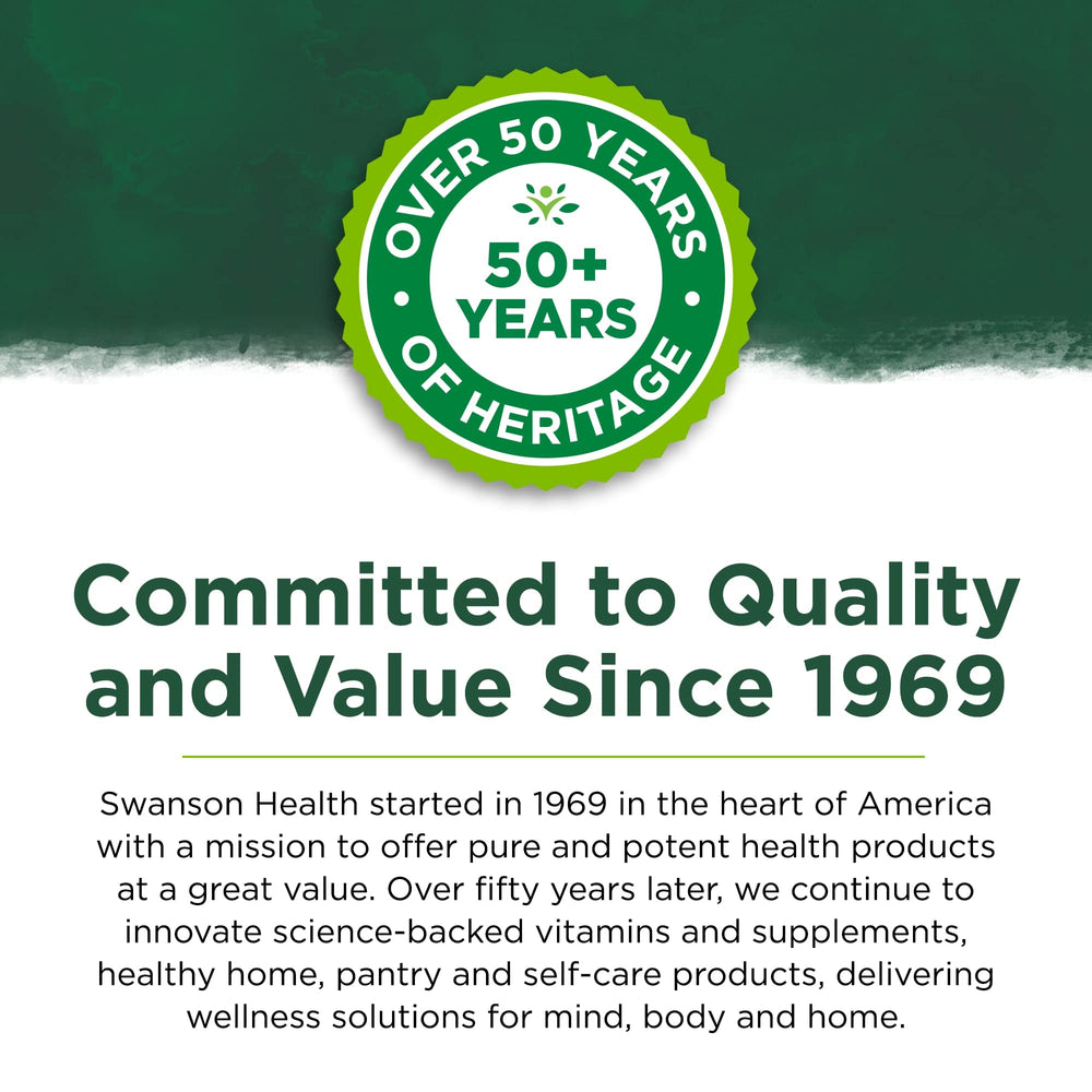 GMP compliant packaging note for Swanson supplement