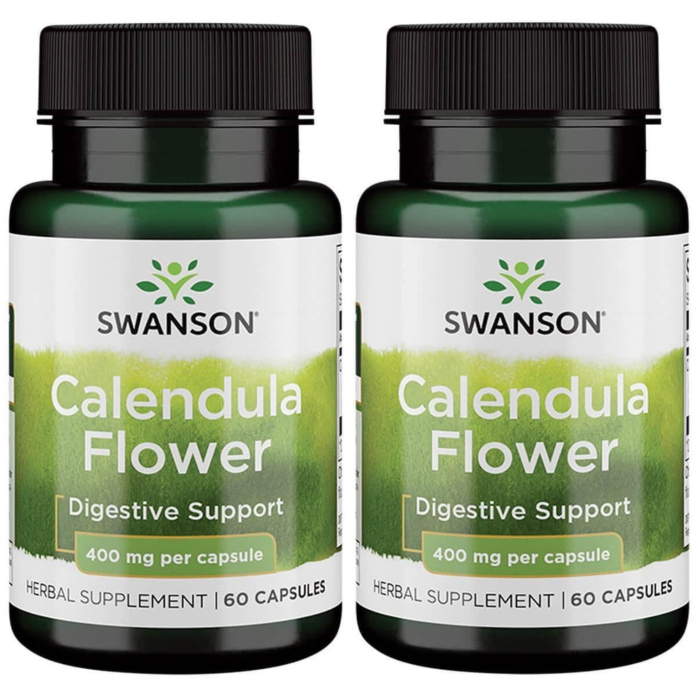 Swanson Calendula Flower 400 mg 60 Caps (2 Pack) bottle - front image