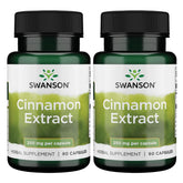 Swanson Cinnamon Extract 250mg bottle - 90 capsules (2 pack) front view