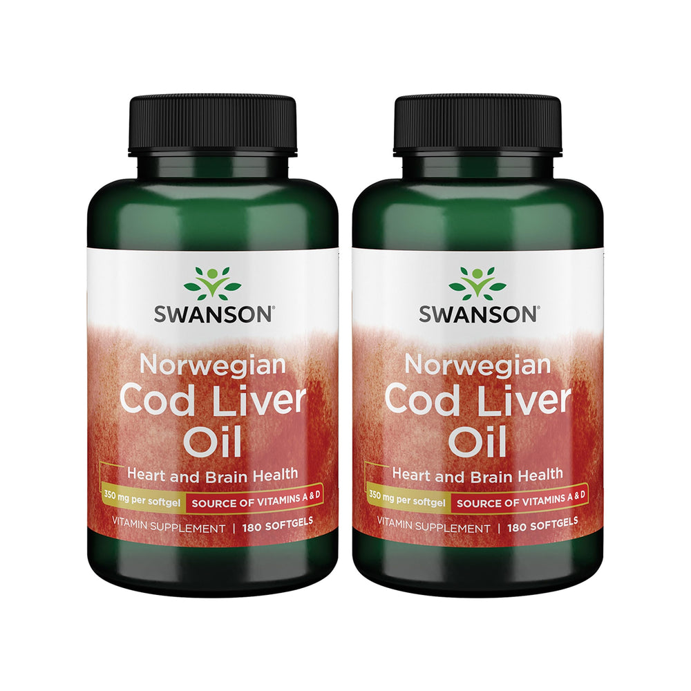Swanson Cod Liver Oil 180 softgels 350mg - 2-pack hero image