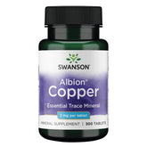 Swanson Copper Mineral Supplement bottle and label