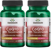 Swanson CoQ10 100 mg with 10 mg tocotrienols bottle (Pack of 2) - front view