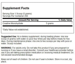 Side view of Swanson Creatine Monohydrate Powder 1kg tub