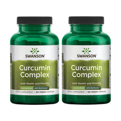 Swanson Curcumin Complex bottle front showcasing premium turmeric formula for joint health support.