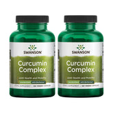 Swanson Curcumin Complex bottle with 120 veggie capsules, 2-pack