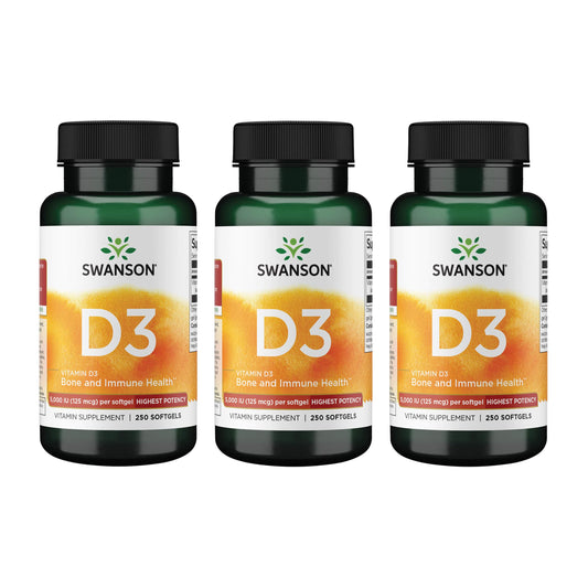 Swanson Vitamin D3 250 Softgels 3 Pack hero image