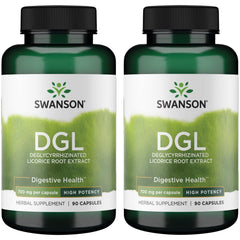 Swanson High Potency DGL Licorice – Digestive health support, 90 capsules, 750 mg, 2-pack