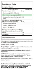 Close-up of Digestitol ingredients highlighting digestive enzymes and BioPerine