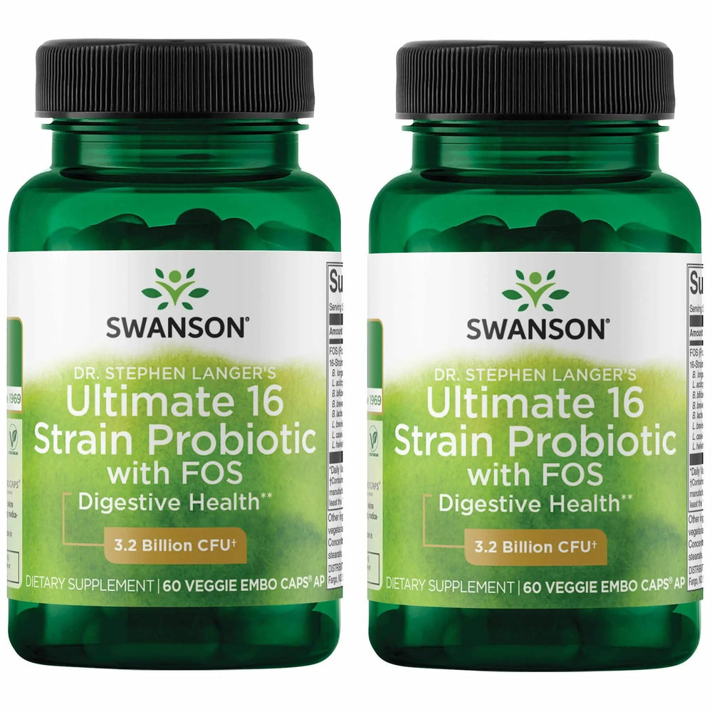 Swanson Dr. Stephen Langer's Formula probiotic bottle with 60 veggie capsules (2-pack)