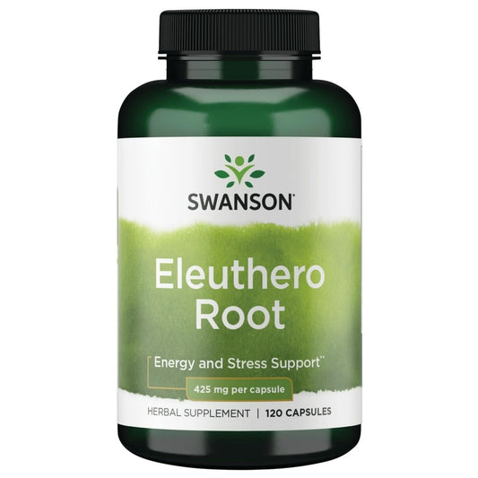 Swanson Eleuthero Root 425 mg bottle and packaging