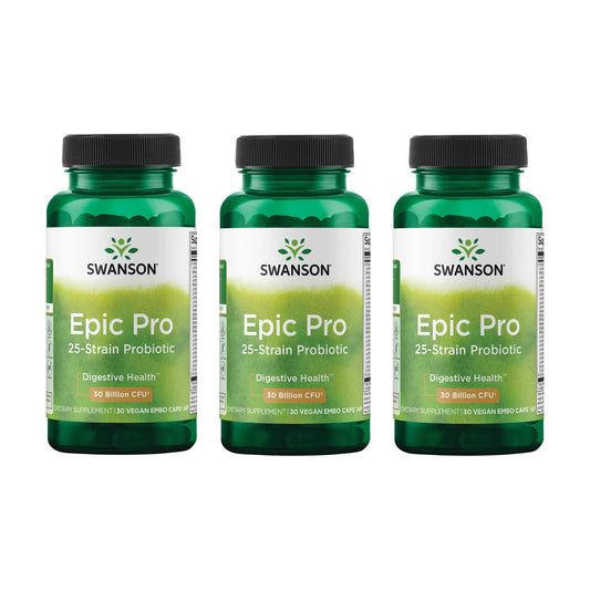 Swanson Epic-Pro 25-Strain Probiotic bottle with label