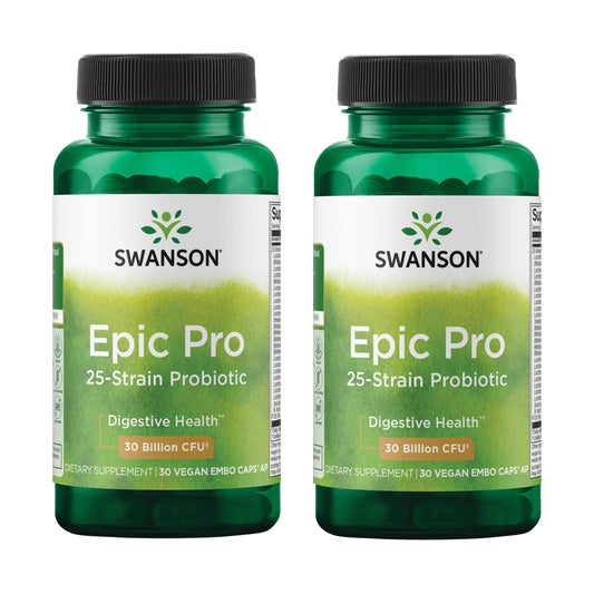 Front view of Swanson Epic-Pro 25-Strain Probiotic bottle
