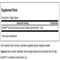 Swanson Estro8Pn Hop Extract 10 mg – 60 Veg Caps (2 Pack) bottle back label