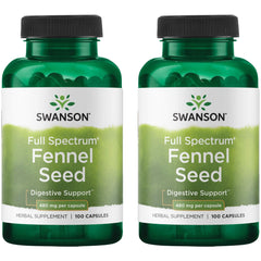 Swanson Fennel 480 mg, 100 capsules (2 pack) bottle