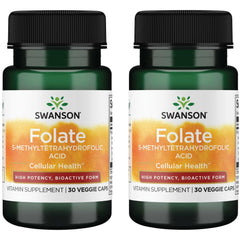 Swanson Folate 5-MTHF 800 mcg DFE bottle and label