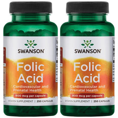 Swanson Folic Acid 800 mcg - 250 Capsules (2 Pack)