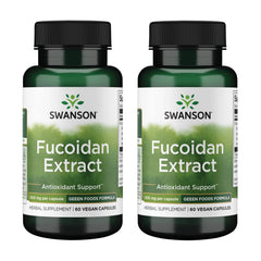 Swanson Fucoidan Extract 500mg capsules (60 per bottle) in a 2-pack