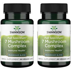 Swanson Full Spectrum 7 Mushroom Complex – 60 Veg Caps (2 Pack) bottle