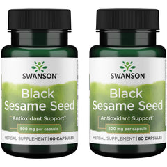 Swanson Full Spectrum Black Sesame Seed 500 mg - 60 Capsules (2 Pack) bottle image