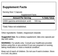Swanson GABA 500mg capsules side view