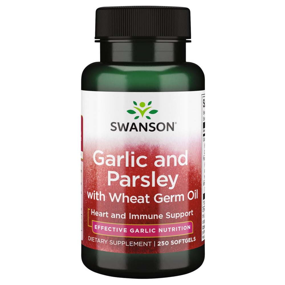 Swanson Garlic & Parsley 250 Softgels bottle front label