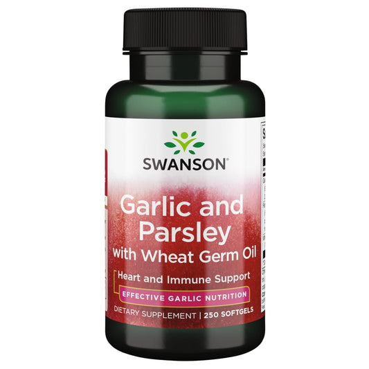 Swanson Garlic & Parsley 250 Softgels bottle front label