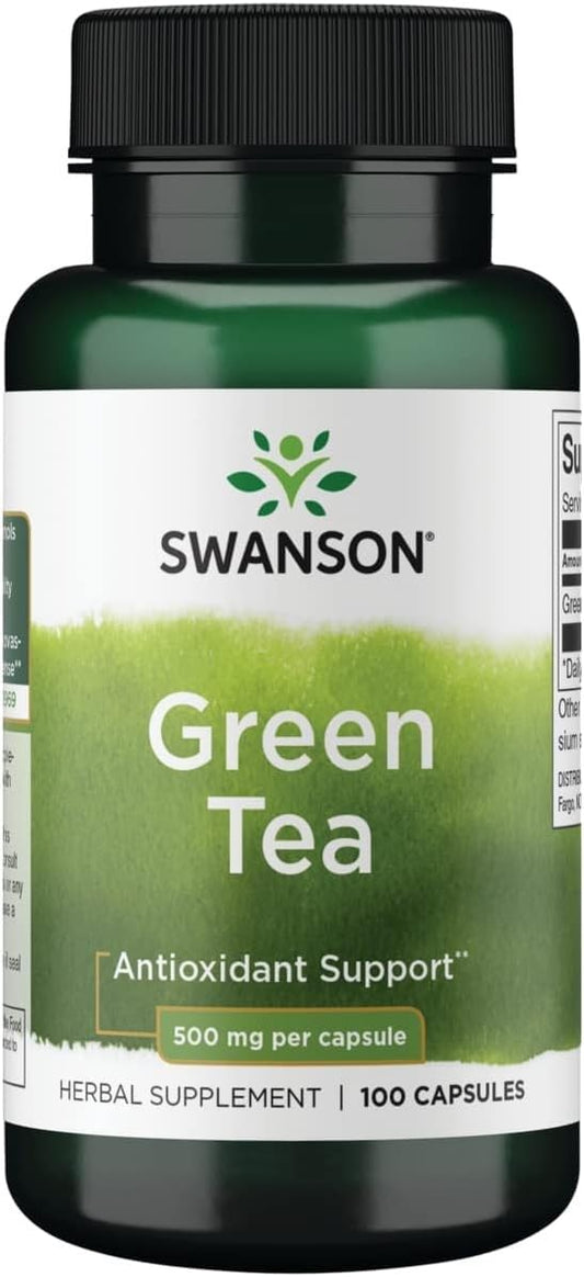Bottle of Swanson Green Tea Extract 500 mg - 100 capsules