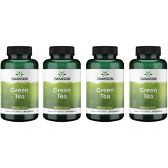 Swanson Green Tea Extract Supplement bottle – 500 mg per capsule, 100 capsules per bottle, 4-pack