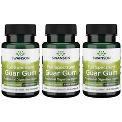 Swanson Full Spectrum Guar Gum 400 mg bottle with 60 capsules - 3 pack