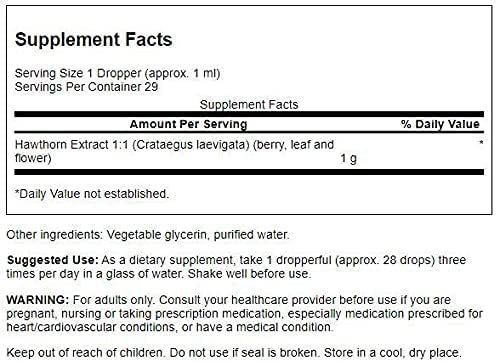 Swanson Hawthorn Berry Liquid Extract 1 oz label