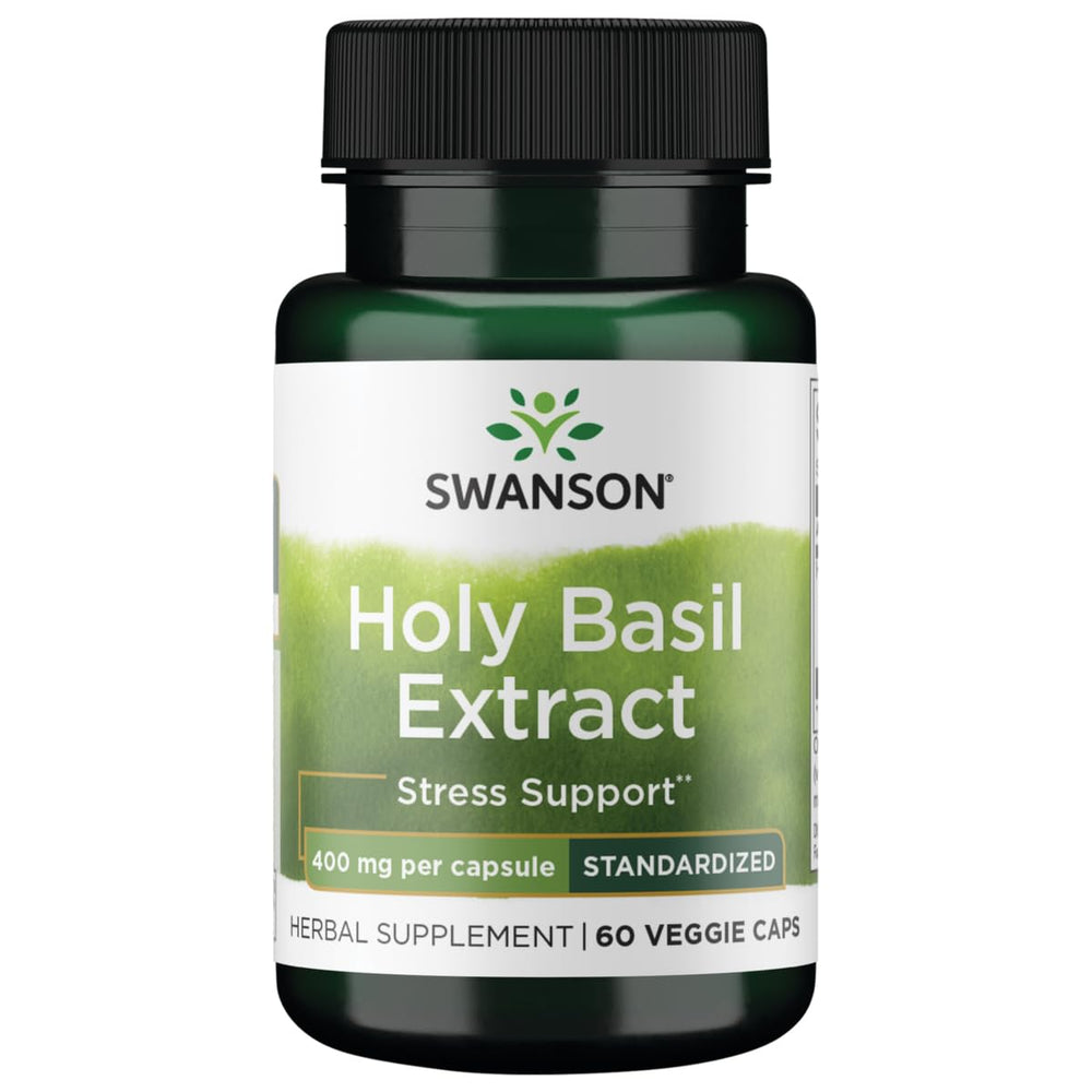 Swanson Holy Basil Tulsi Extract 400 mg capsules bottle - 60 vegetarian capsules