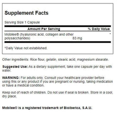 Close-up of Hyaluronic Acid capsules and Swanson label