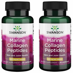 Bottle of Swanson Hydrolyzed Fish Collagen Type I 400 mg 60 capsules 2-pack