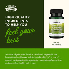 Bottled capsules visible in Swanson I3C + Resveratrol product