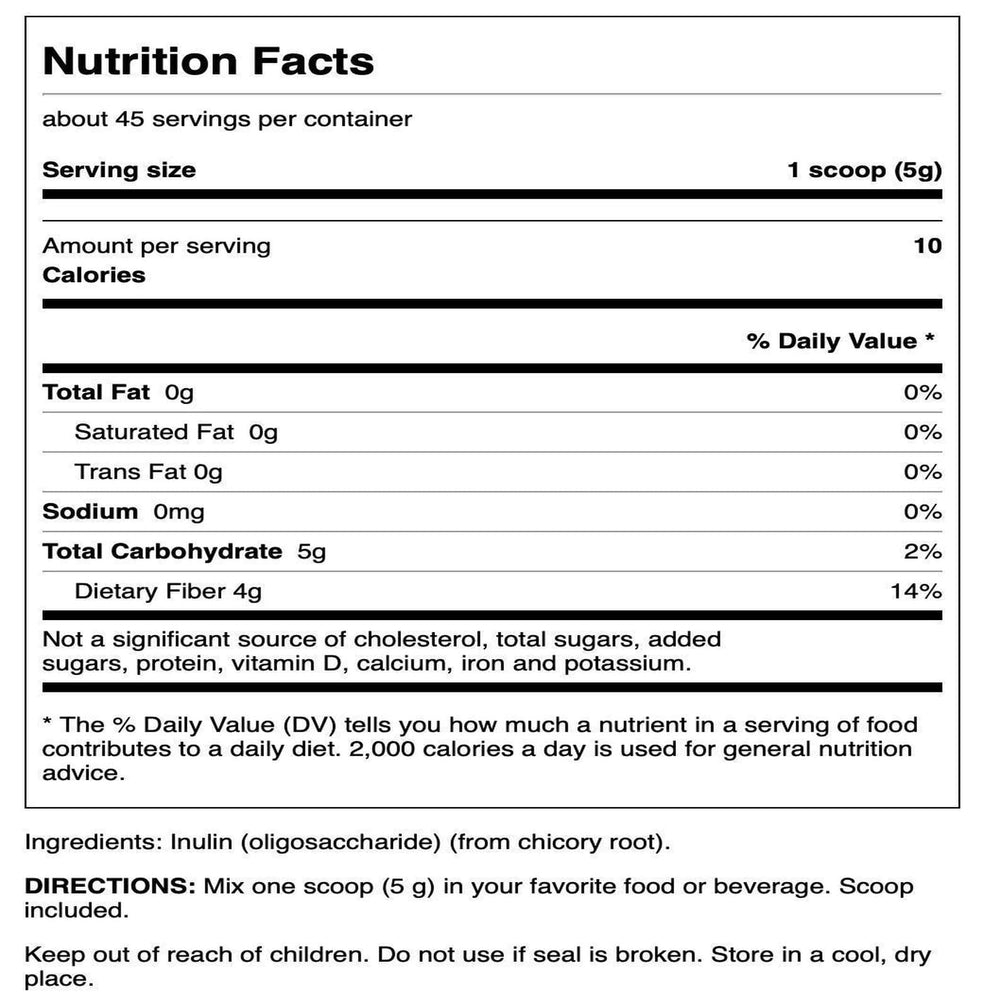 Inulin prebiotic powder derived from chicory root